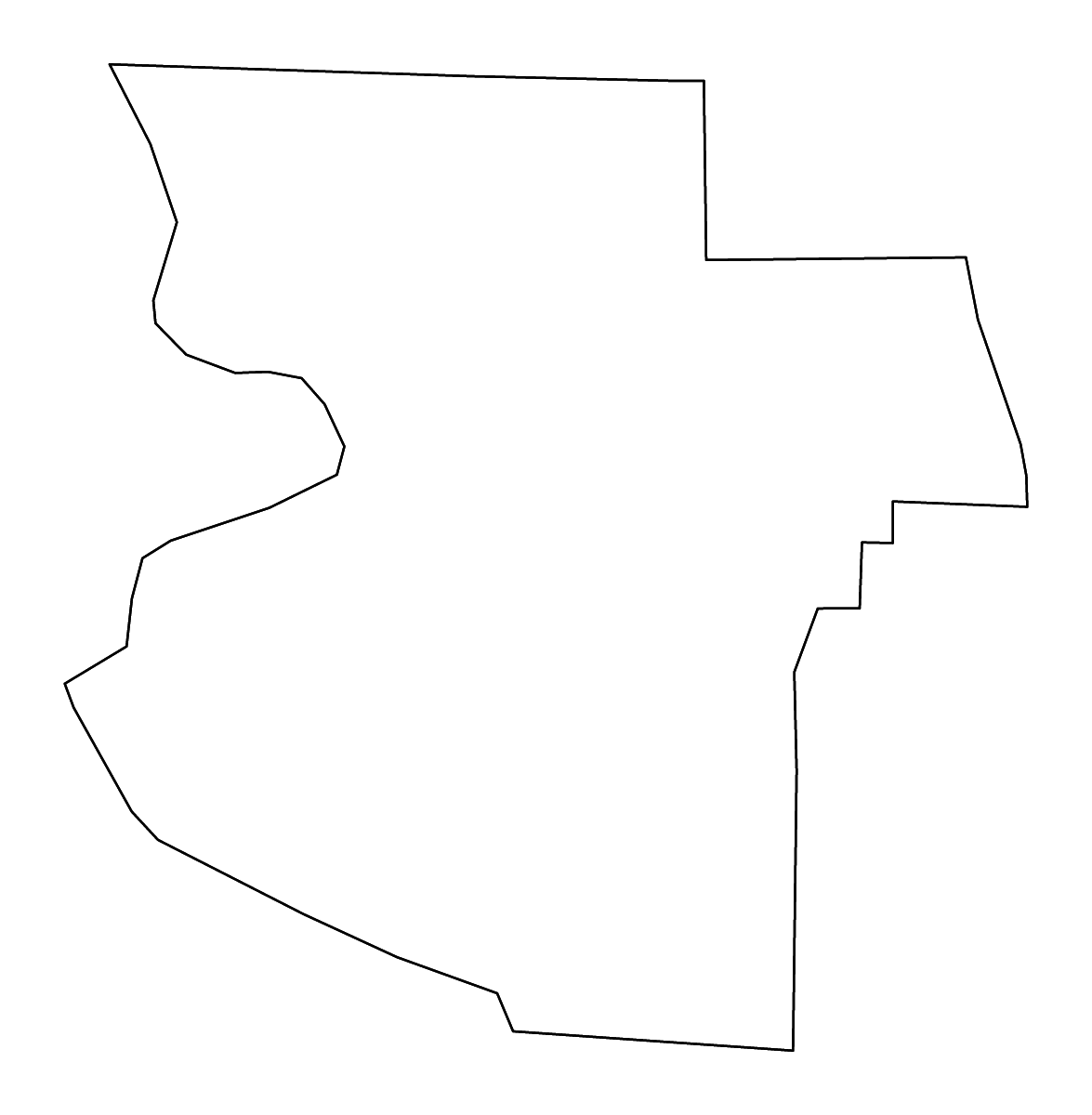 Mapa de contorno de Lowndes, Georgia con ríos.