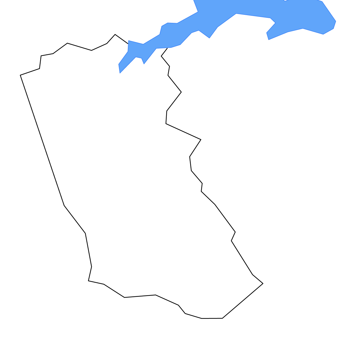 Carte de contour de McDuffie, Georgia avec lacs et rivières.