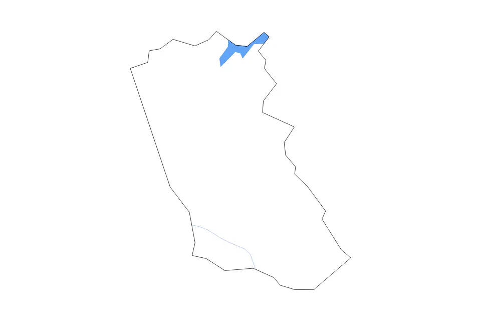 Outline map of McDuffie County, Georgia with subdivision borders and major lakes and rivers.