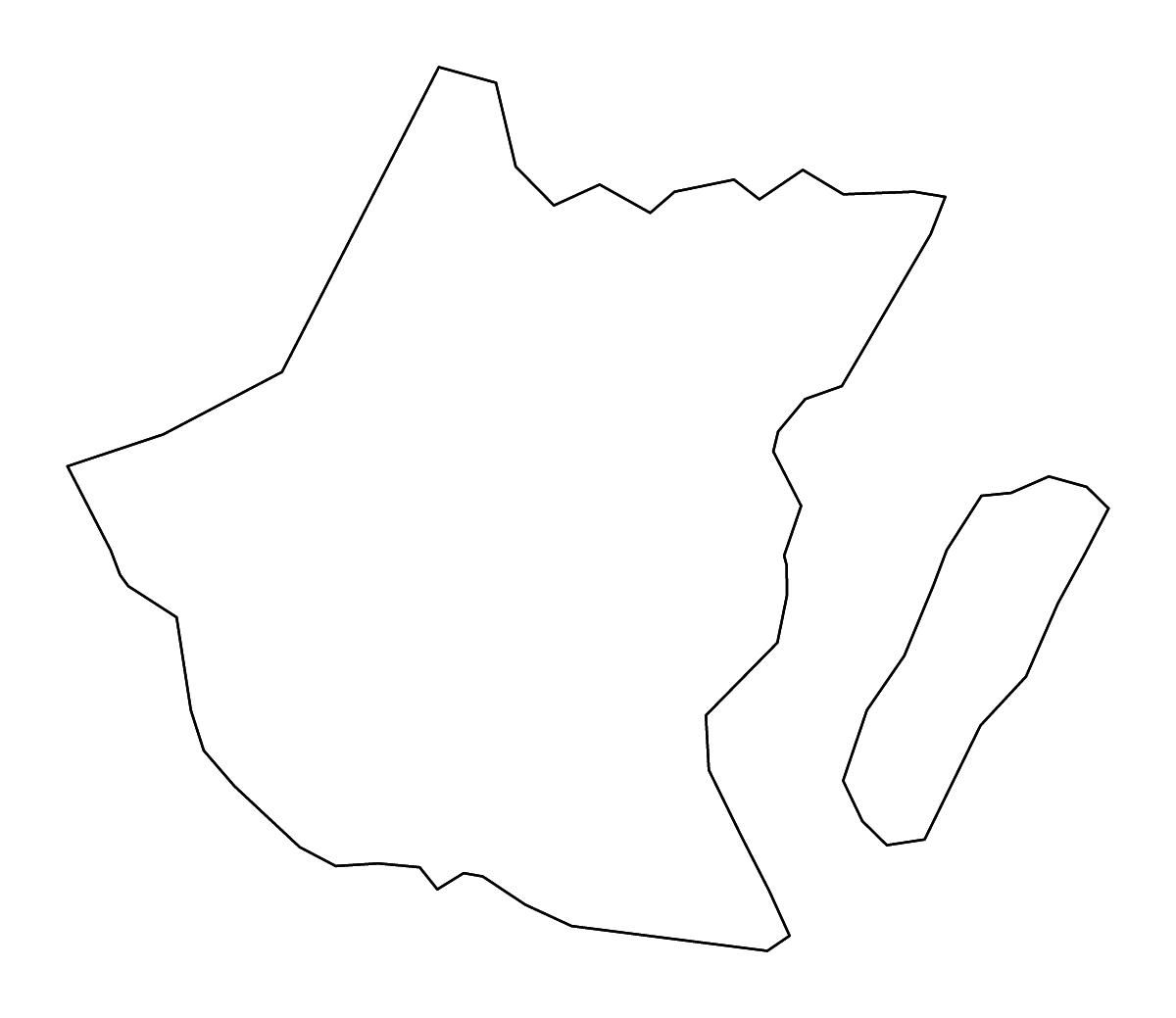 Carte de contour de McIntosh, Georgia avec rivières.