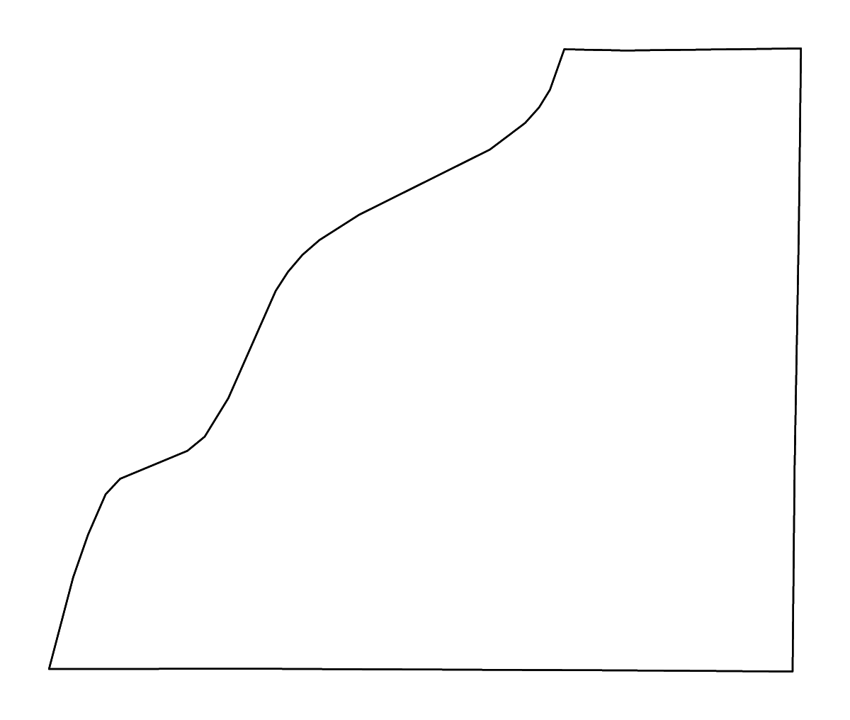 Outline map of Mitchell County, Georgia with rivers.