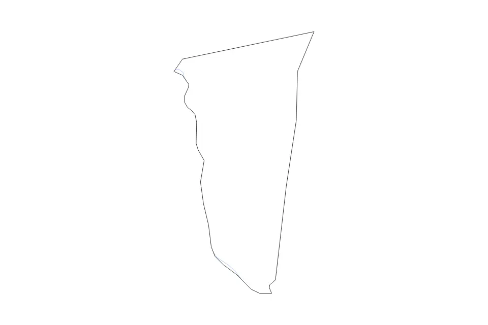 Outline map of Montgomery County, Georgia with subdivision borders and rivers.