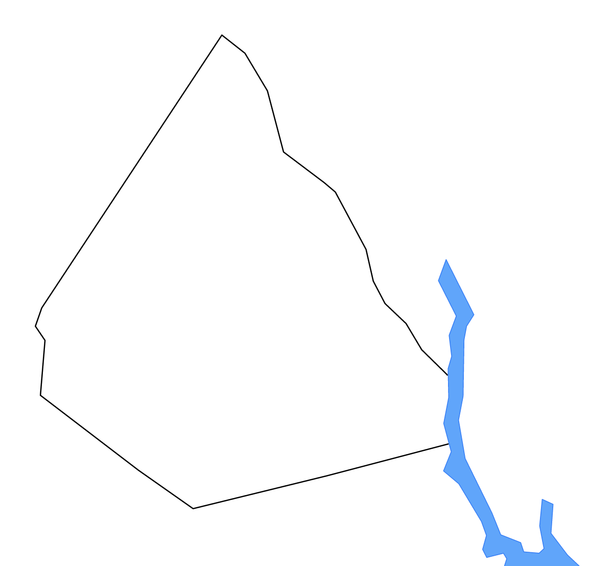 Outline map of Morgan County, Georgia with lakes and rivers.