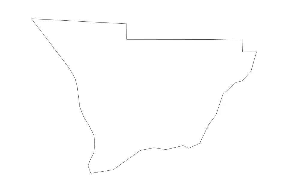 Carte de Muscogee, Georgia de type contour pour Amérique du Nord, montrant contour avec des limites nettes.
