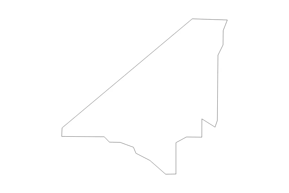Carte de Peach, Georgia de type contour pour Amérique du Nord, montrant contour avec des limites nettes.