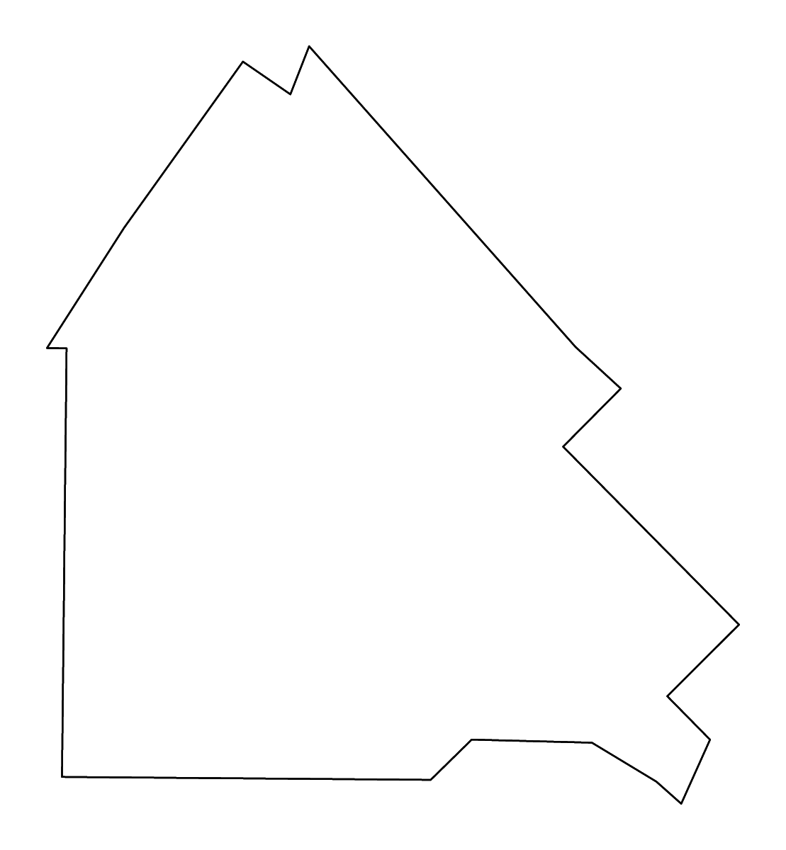 Mapa de contorno de Pulaski, Georgia con ríos.