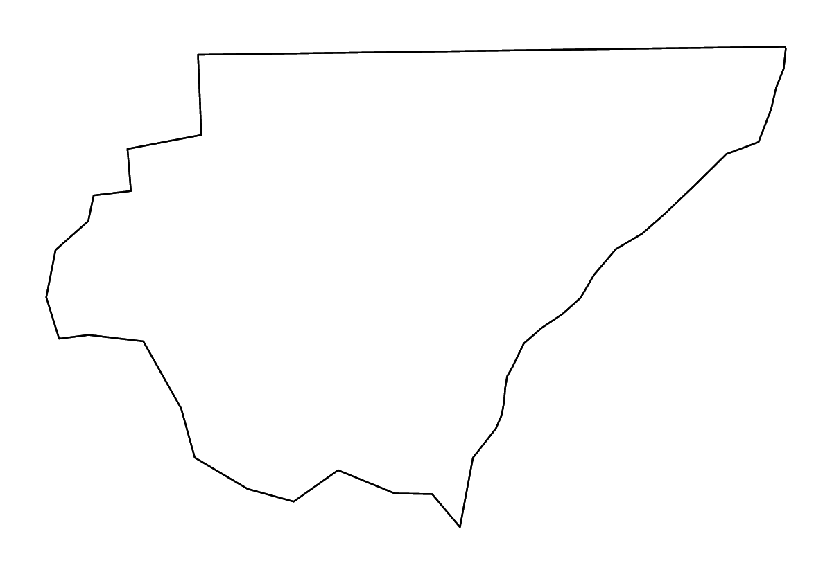 Mapa de contorno de Rabun, Georgia con ríos.