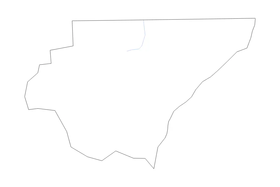 Carte de Rabun, Georgia de type contour et rivières pour Amérique du Nord, montrant contour et rivières avec des limites nettes.
