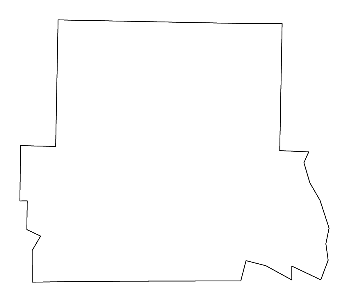 Mapa de contorno de Randolph, Georgia con ríos.