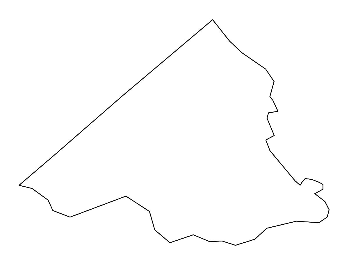 Carte de contour de Richmond, Georgia avec rivières.