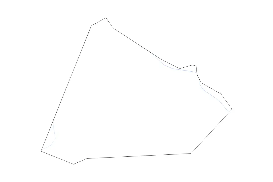 Outline map of Stephens County, Georgia with subdivision borders and rivers.