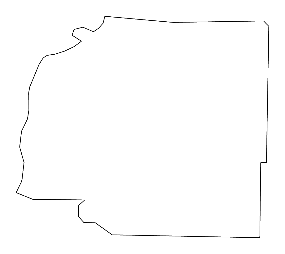 Carte de contour de Stewart, Georgia avec rivières.
