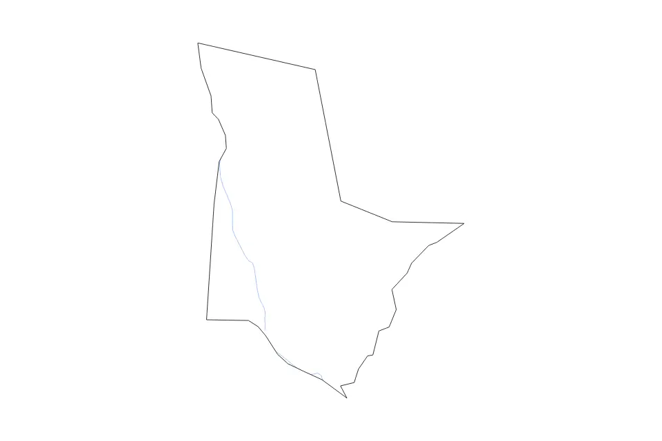 Outline map of Tattnall County, Georgia with subdivision borders and rivers.