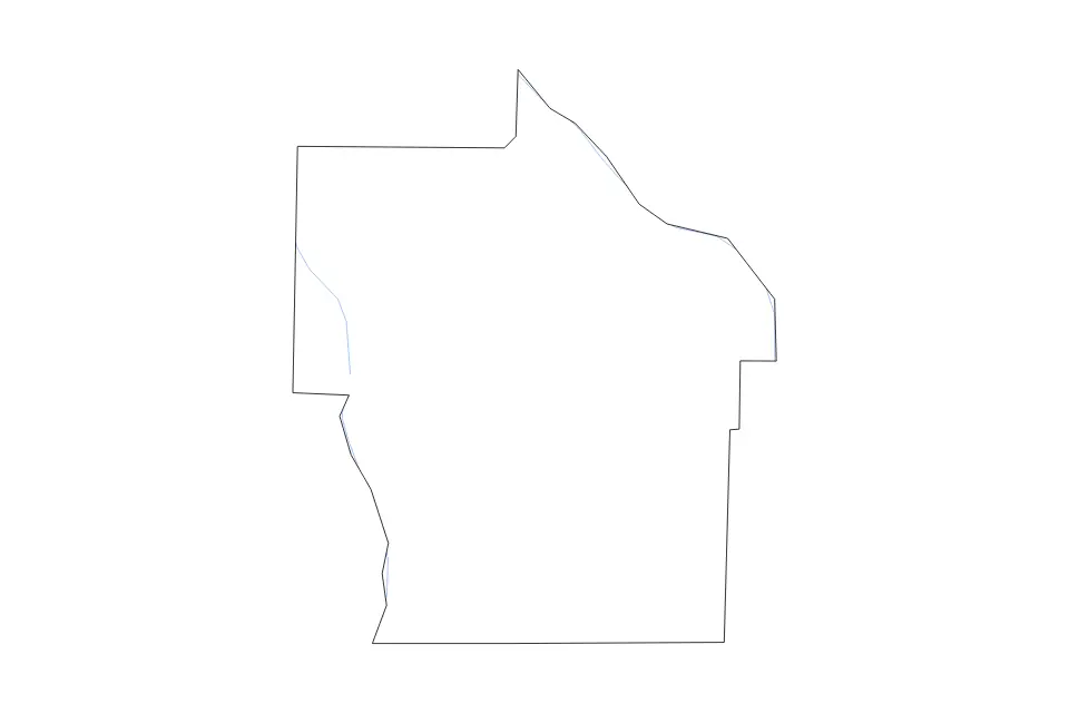 Outline map of Terrell County, Georgia with subdivision borders and rivers.
