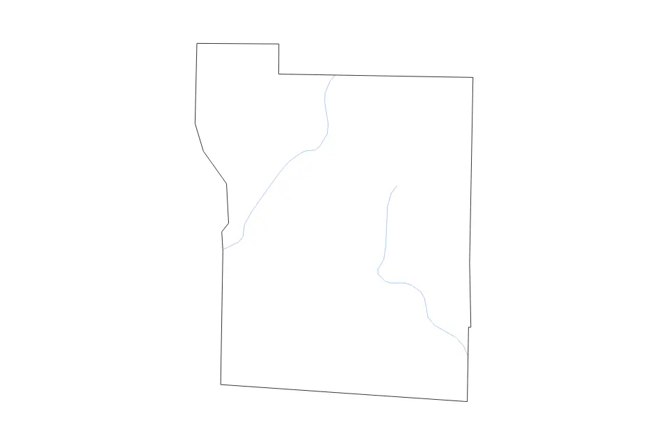 Carte de Thomas, Georgia de type contour et rivières pour Amérique du Nord, montrant contour et rivières avec des limites nettes.