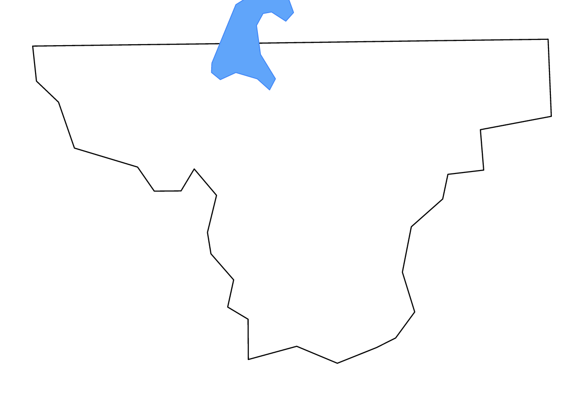 Mapa de contorno de Towns, Georgia con lagos.