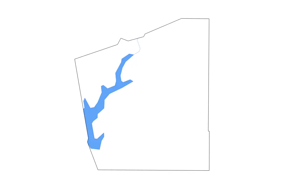 Mapa de Troup, Georgia de tipo contorno, lagos y ríos para América del Norte, con contorno, lagos y ríos con elementos de agua como West Point Lake.