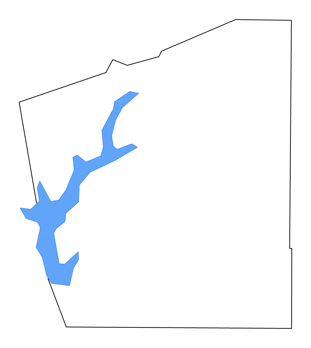 Mapa de contorno de Troup, Georgia con lagos y ríos.