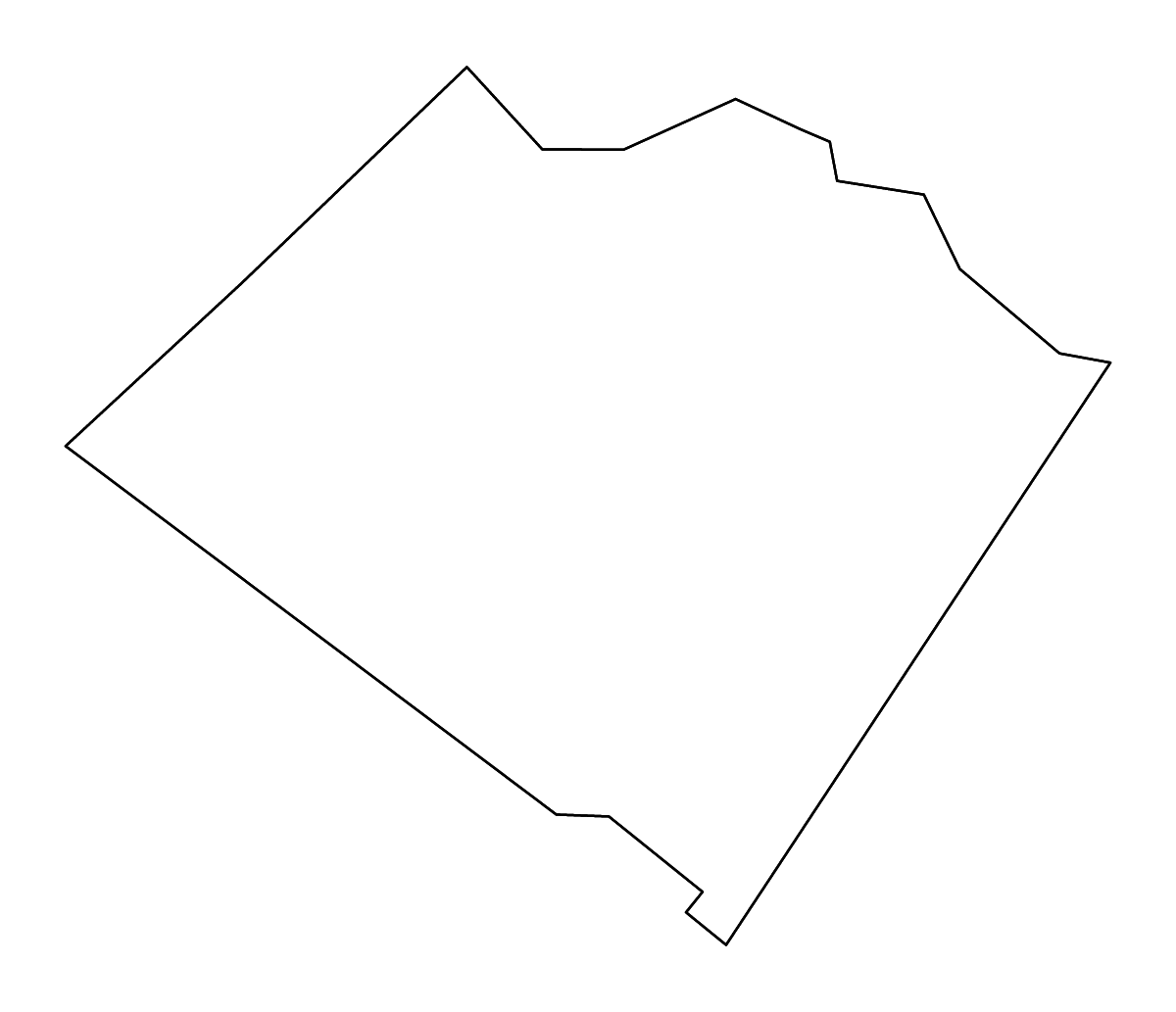 Mapa de contorno de Walton, Georgia con ríos.