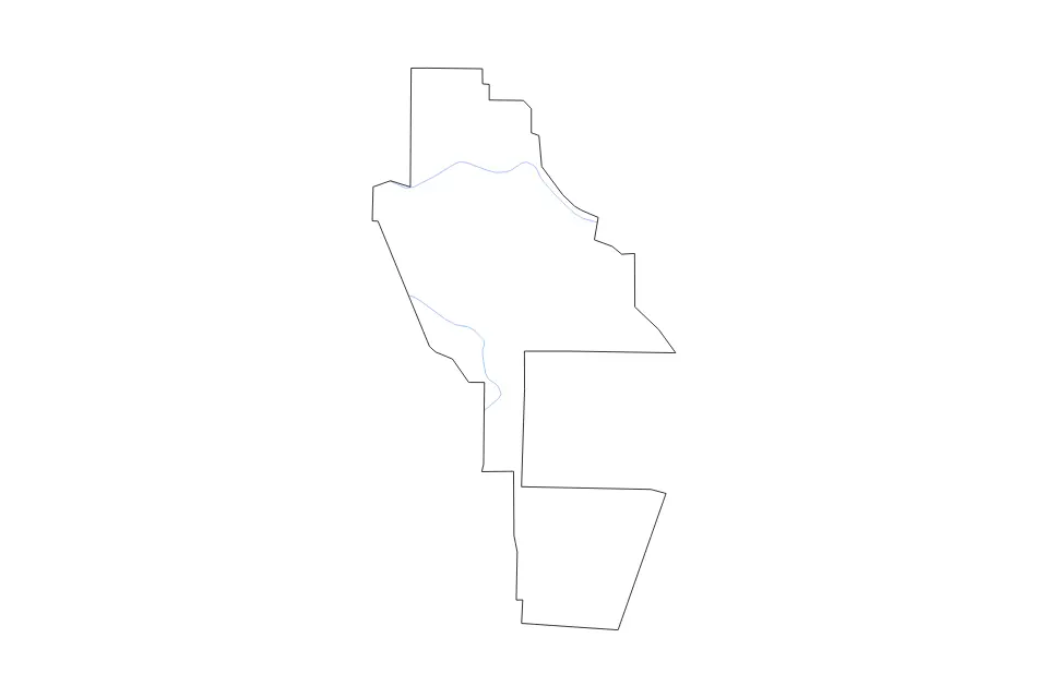 Mapa de Ware, Georgia de tipo contorno y ríos para América del Norte, con contorno y ríos con límites limpios.
