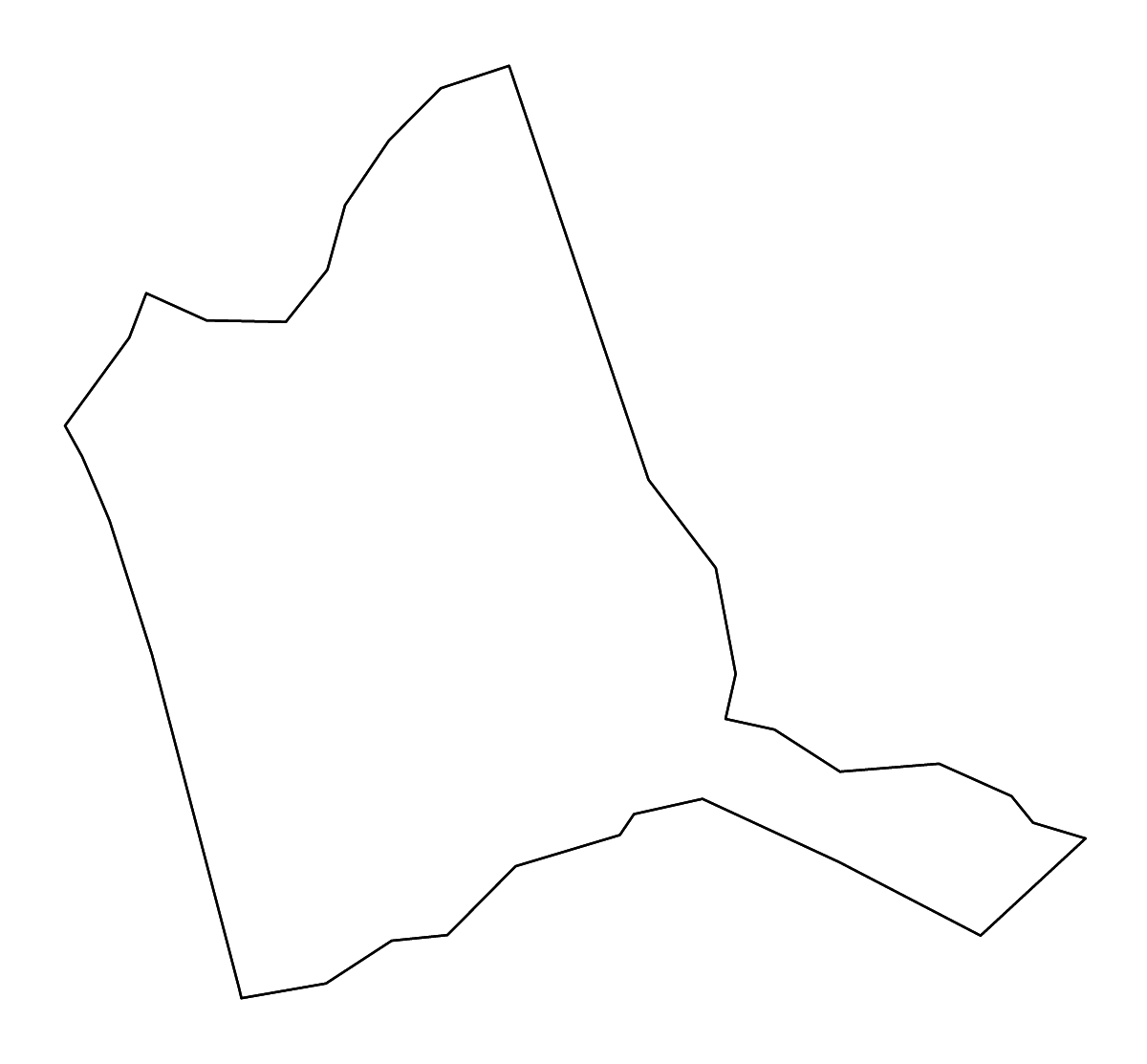 Mapa de contorno de Warren, Georgia con ríos.