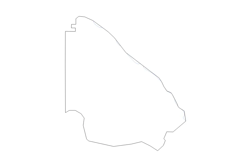 Mapa de Wayne, Georgia de tipo contorno y ríos para América del Norte, con contorno y ríos con límites limpios.