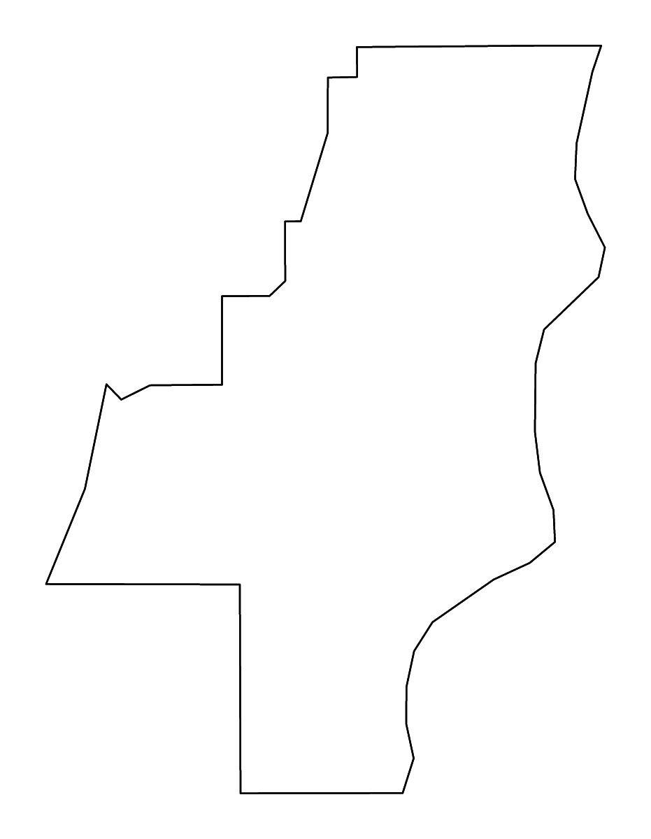 Mapa de contorno de Whitfield, Georgia con ríos.