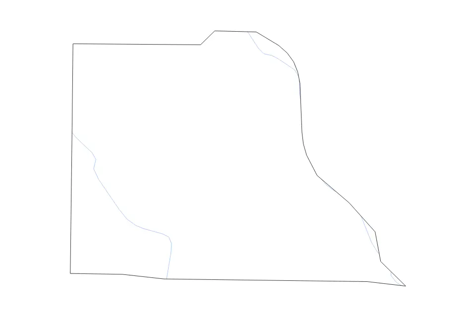 Carte de Wilcox, Georgia de type contour et rivières pour Amérique du Nord, montrant contour et rivières avec des limites nettes.