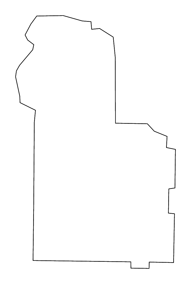 Mapa de contorno de Worth, Georgia con ríos.