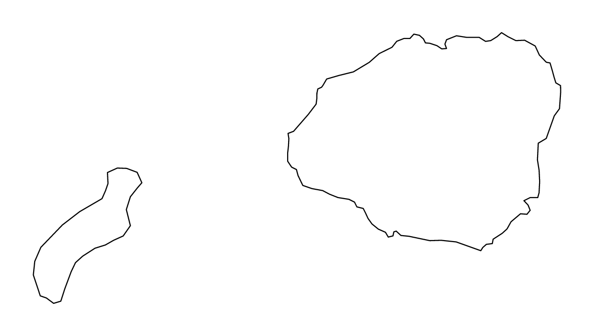 Mapa de contorno de Kauai, Hawaii.