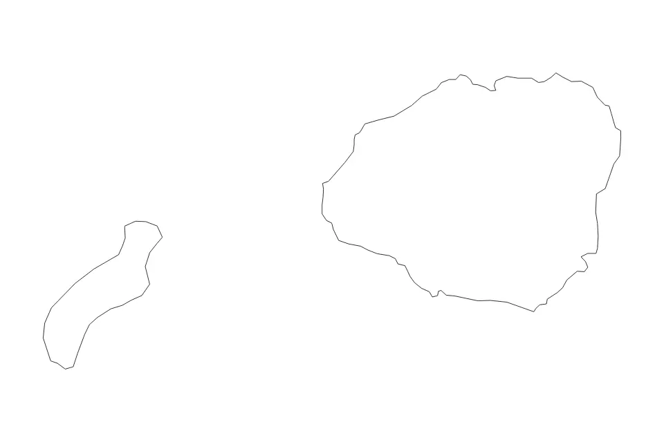Mapa de Kauai, Hawaii de tipo contorno para América del Norte, con contorno con límites limpios.