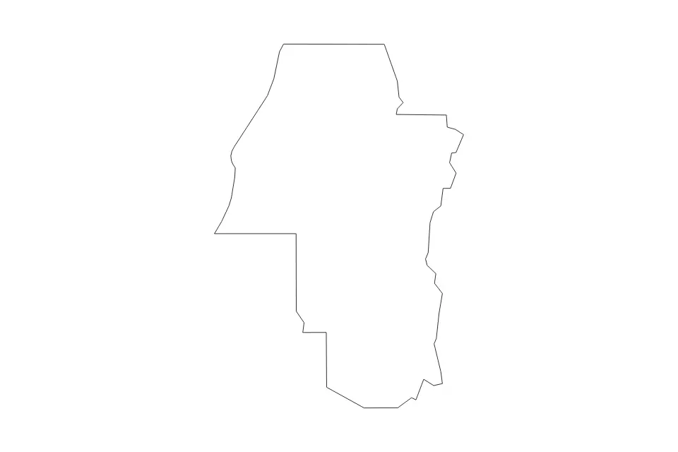Outline map of Adams County, Idaho with subdivision borders.