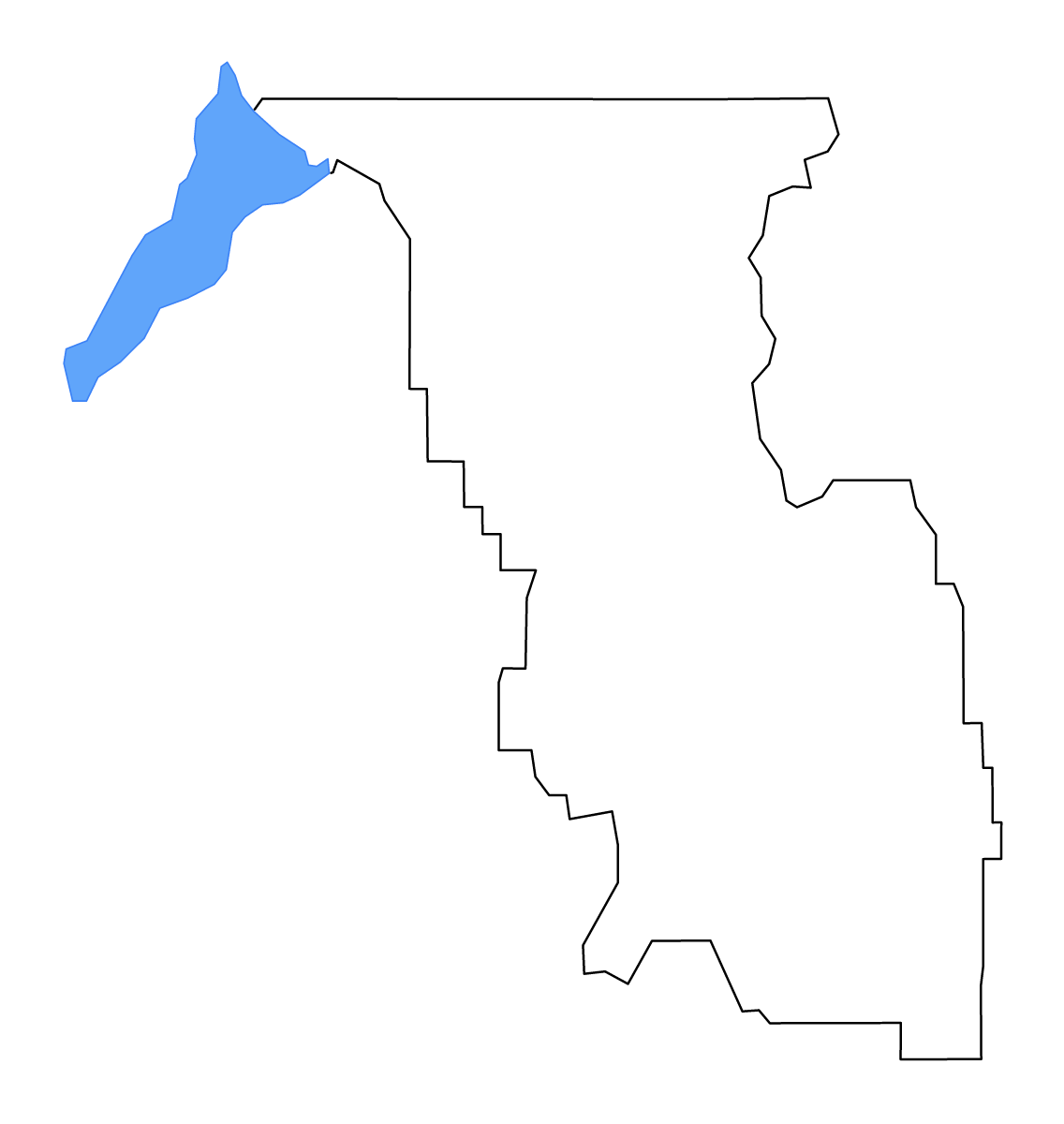 Carte de contour de Bannock, Idaho avec lacs.