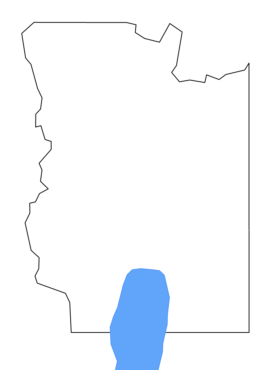 Carte de contour de Bear Lake, Idaho avec lacs et rivières.