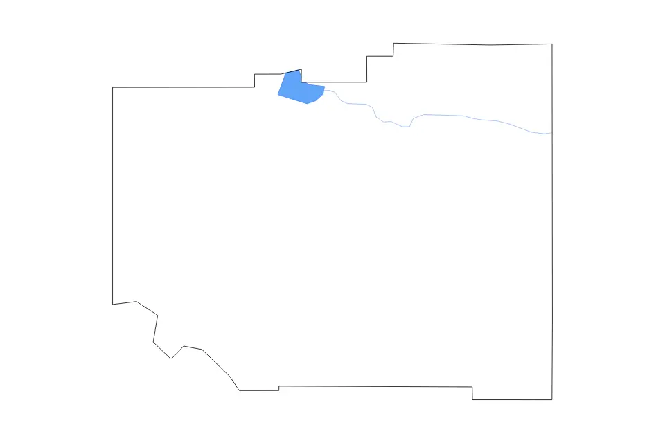 Outline map of Benewah County, Idaho with subdivision borders and major lakes and rivers.