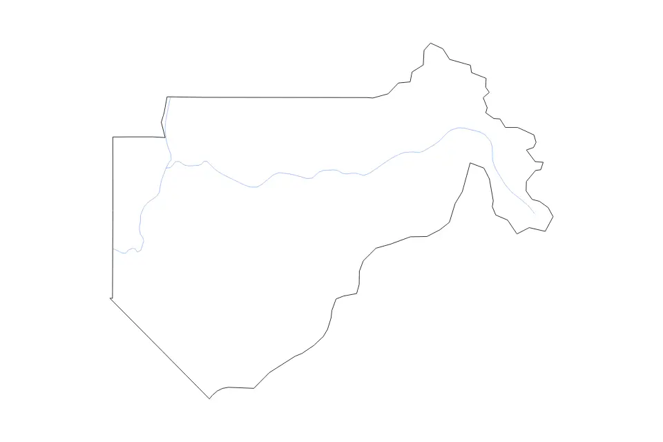 Mapa de Boise, Idaho de tipo contorno y ríos para América del Norte, con contorno y ríos con límites limpios.
