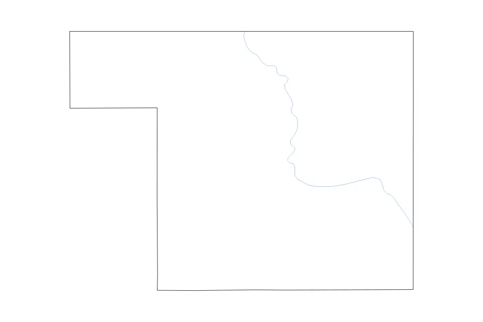 Carte de Boundary, Idaho de type contour et rivières pour Amérique du Nord, montrant contour et rivières avec des limites nettes.