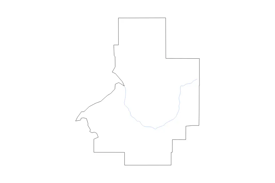 Carte de Butte, Idaho de type contour et rivières pour Amérique du Nord, montrant contour et rivières avec des limites nettes.