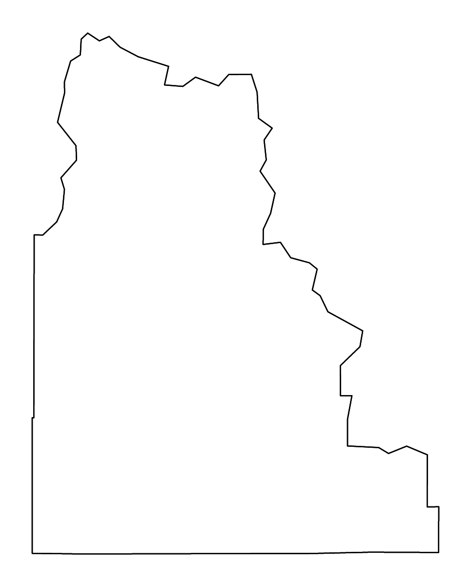 Mapa de contorno de Camas, Idaho con ríos.