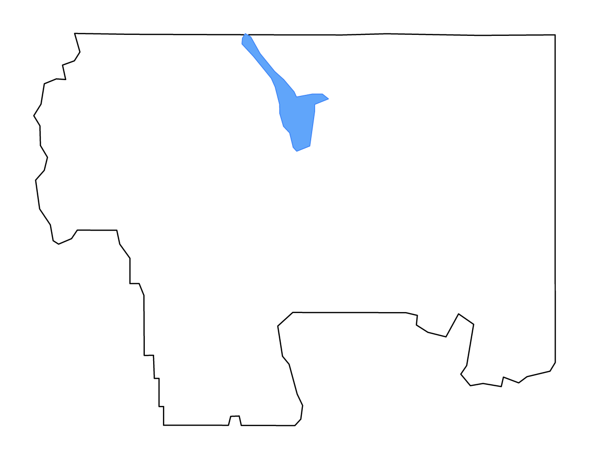 Mapa de contorno de Caribou, Idaho con lagos y ríos.