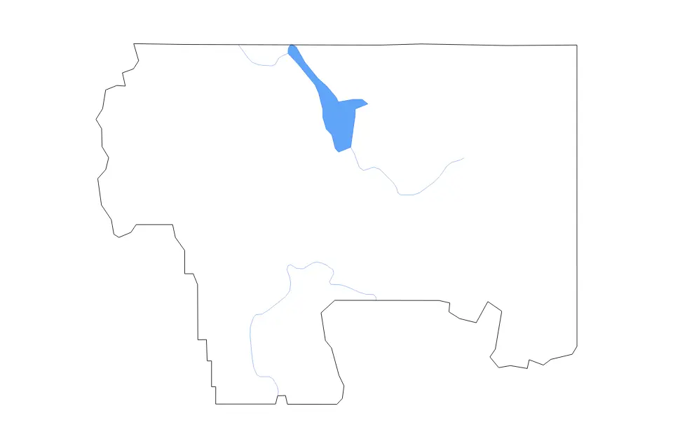Mapa de Caribou, Idaho de tipo contorno, lagos y ríos para América del Norte, con contorno, lagos y ríos con elementos de agua como Blackfoot Reservoir.