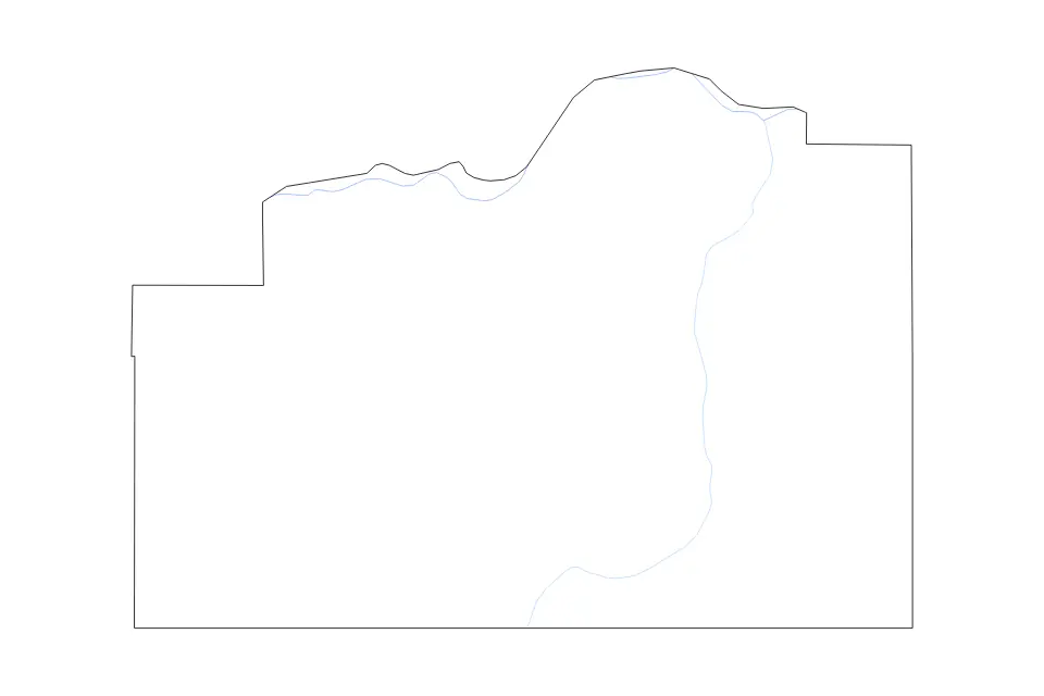 Mapa de Cassia, Idaho de tipo contorno y ríos para América del Norte, con contorno y ríos con límites limpios.