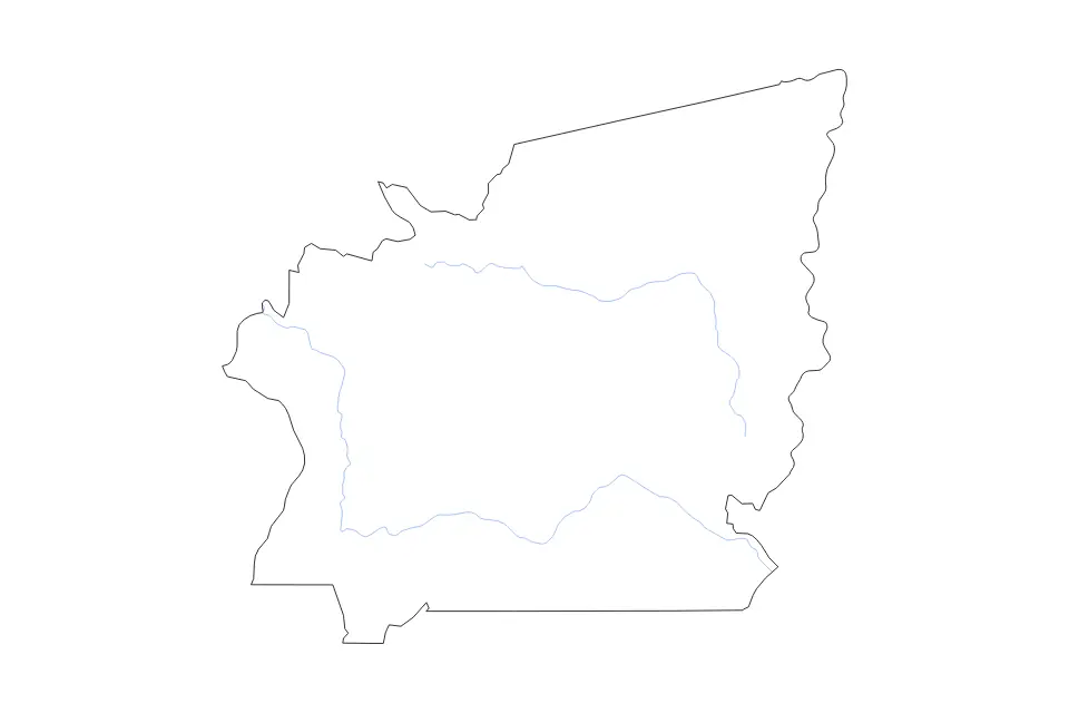 Mapa de Idaho, Idaho de tipo contorno y ríos para América del Norte, con contorno y ríos con límites limpios.