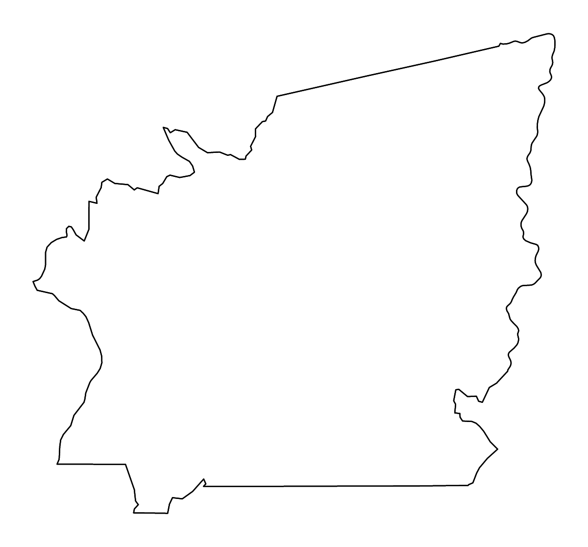 Mapa de contorno de Idaho, Idaho con ríos.