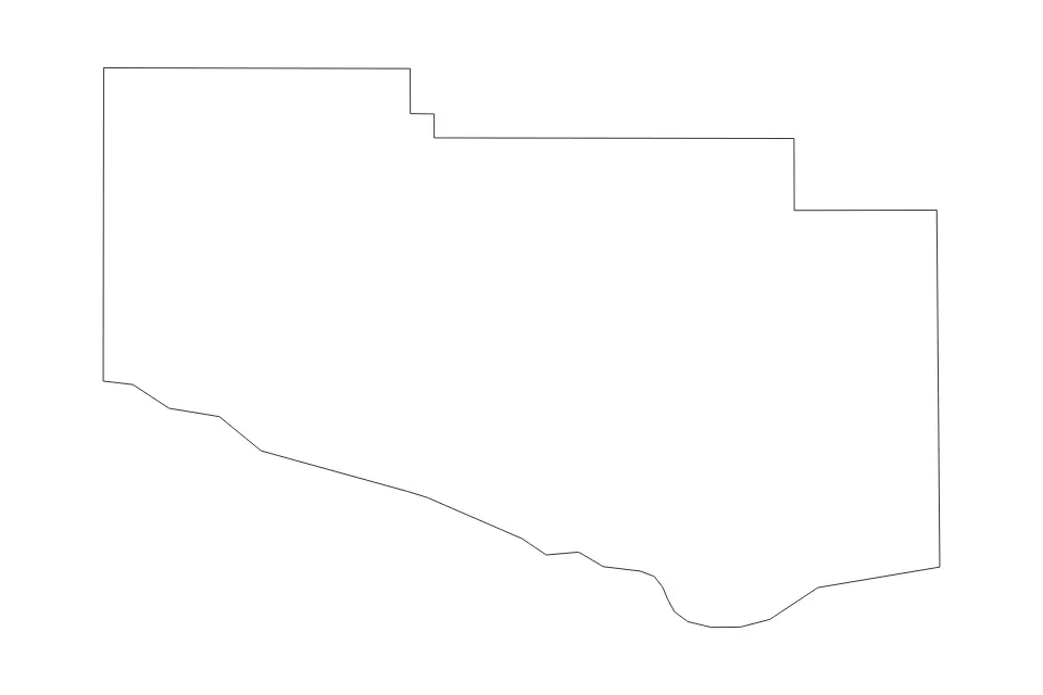 Outline map of Jerome County, Idaho with subdivision borders.