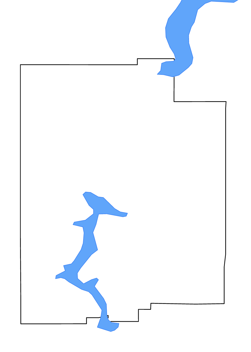 Mapa de contorno de Kootenai, Idaho con lagos y ríos.
