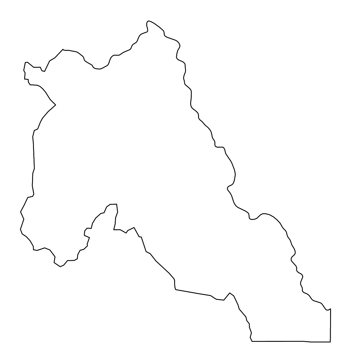 Mapa de contorno de Lemhi, Idaho con ríos.