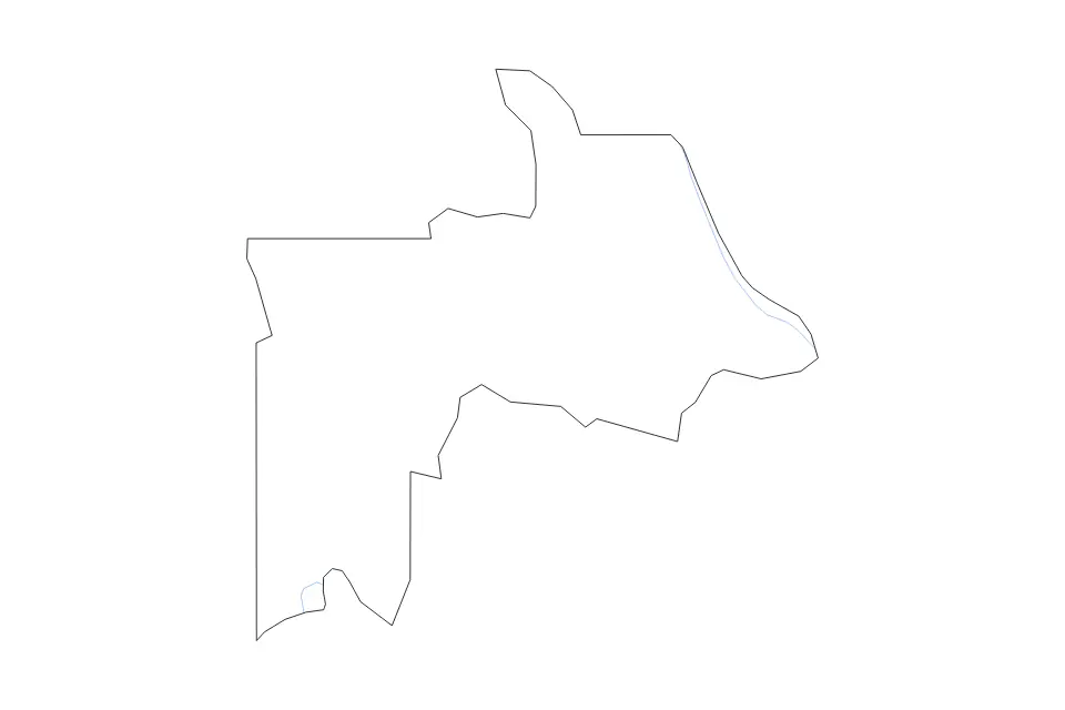 Outline map of Lewis County, Idaho with subdivision borders and rivers.