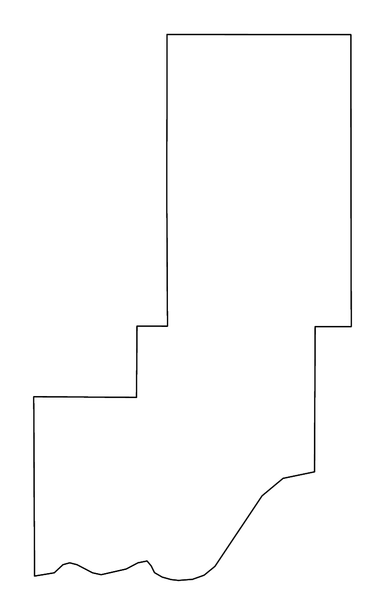 Mapa de contorno de Minidoka, Idaho con ríos.