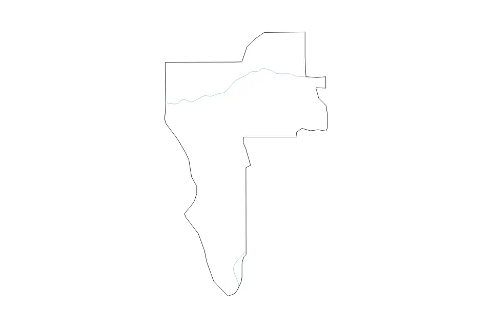 Carte de Nez Perce, Idaho de type contour et rivières pour Amérique du Nord, montrant contour et rivières avec des limites nettes.